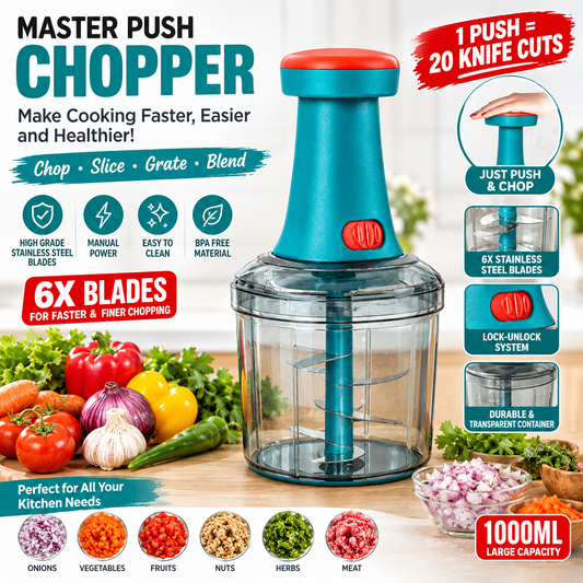 5-in-1  Vegetable Slicer | Blade Push Chopper